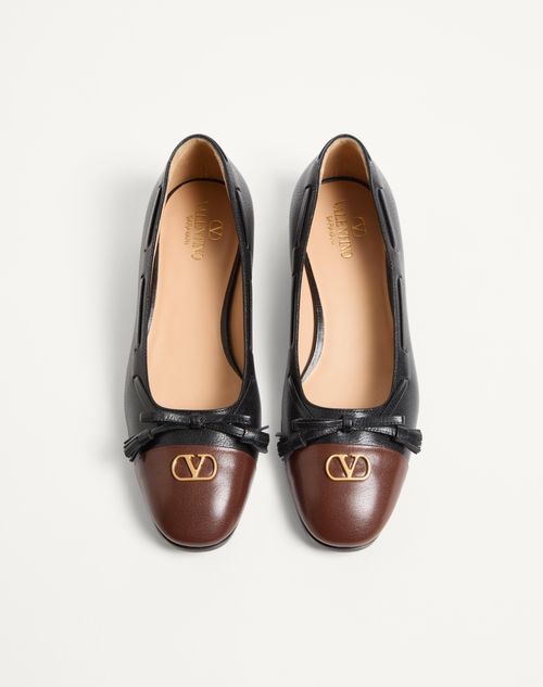 Valentino Garavani - Valet Du Roi Ballerina Aus Ziegenleder - Schwarz/kaffee - Mann - Loafers Und Drivers